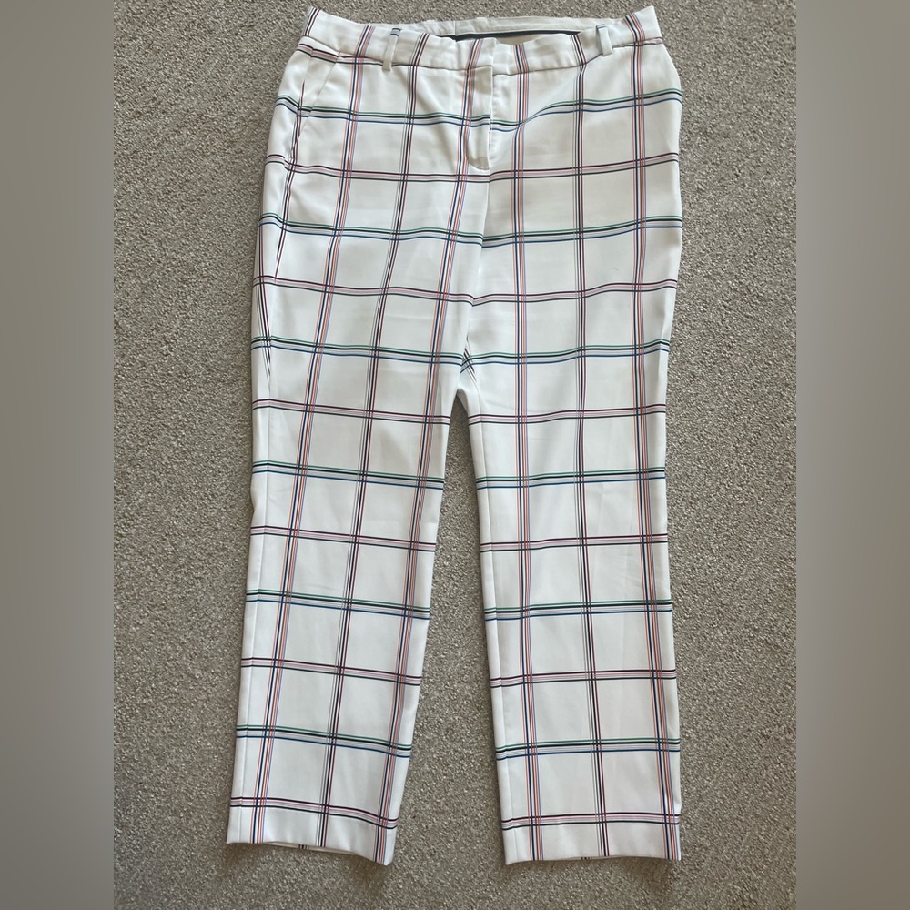 Tory Burch Sport Casual Golf Pant Plaid Size 10